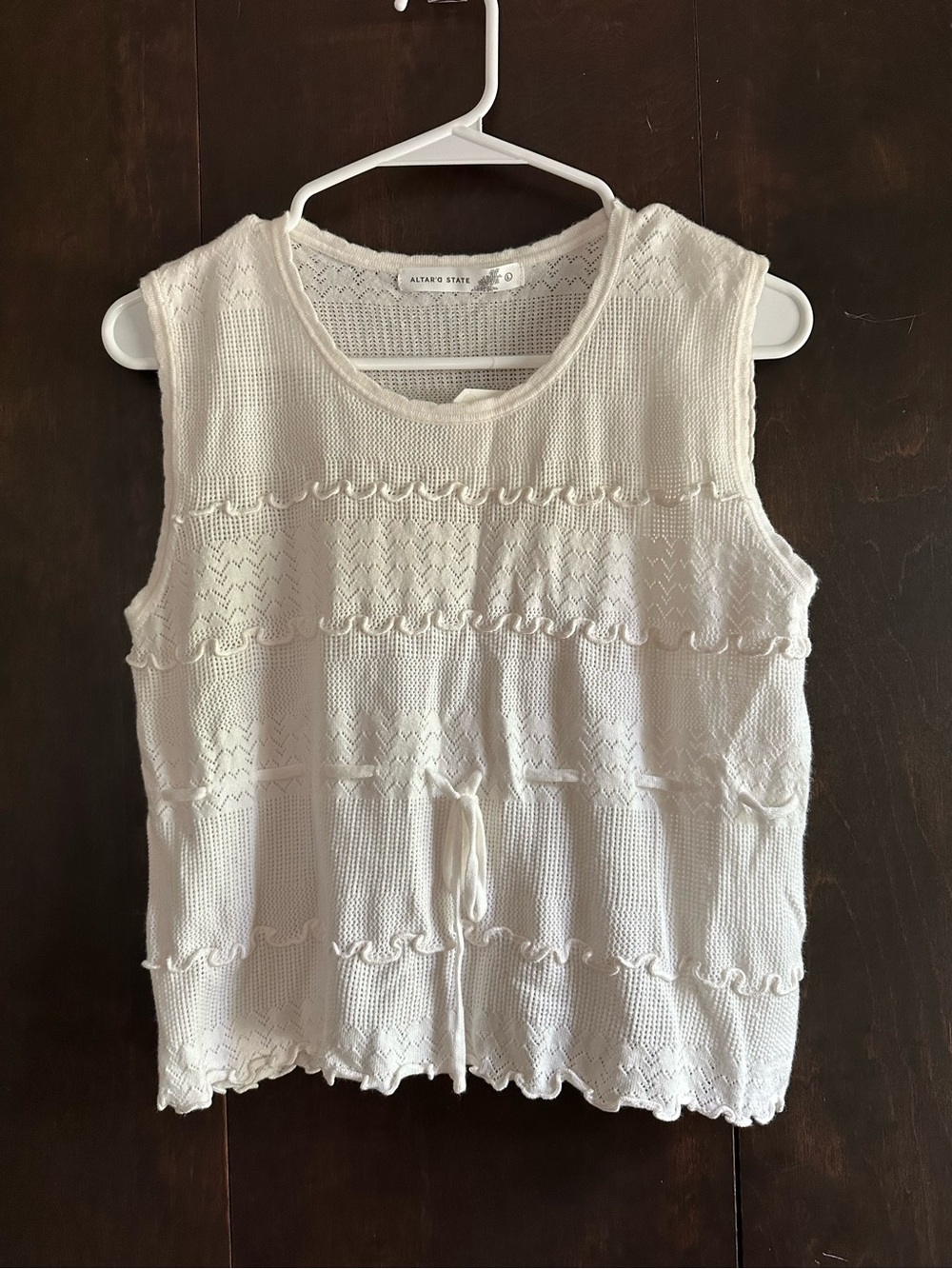 Altar'd State Off-White Sleeveless Knit Tank